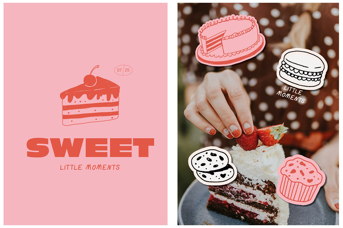 Sweets: Hand Drawn Pastry & Desserts, a Food Illustration by dicreate (Photo 2 of 13)