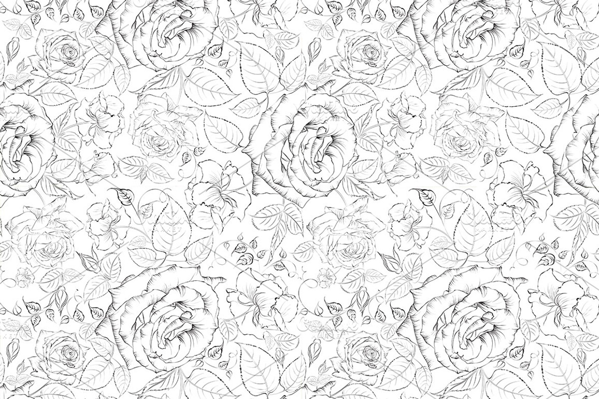 12 Vintage Rose Patterns and Cards preview 2