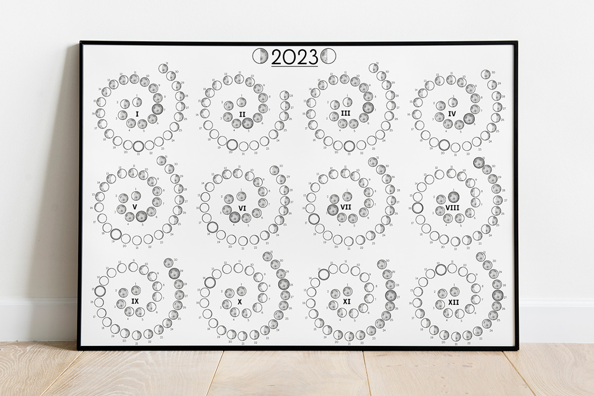 MEGA BUNDLE Moon Calendar 2023, a Stationery Template by land art (Photo 13 of 17)