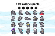 Gorilla Clipart Set, an Animal Illustration by Palau (Thumbnail 10 of 12)