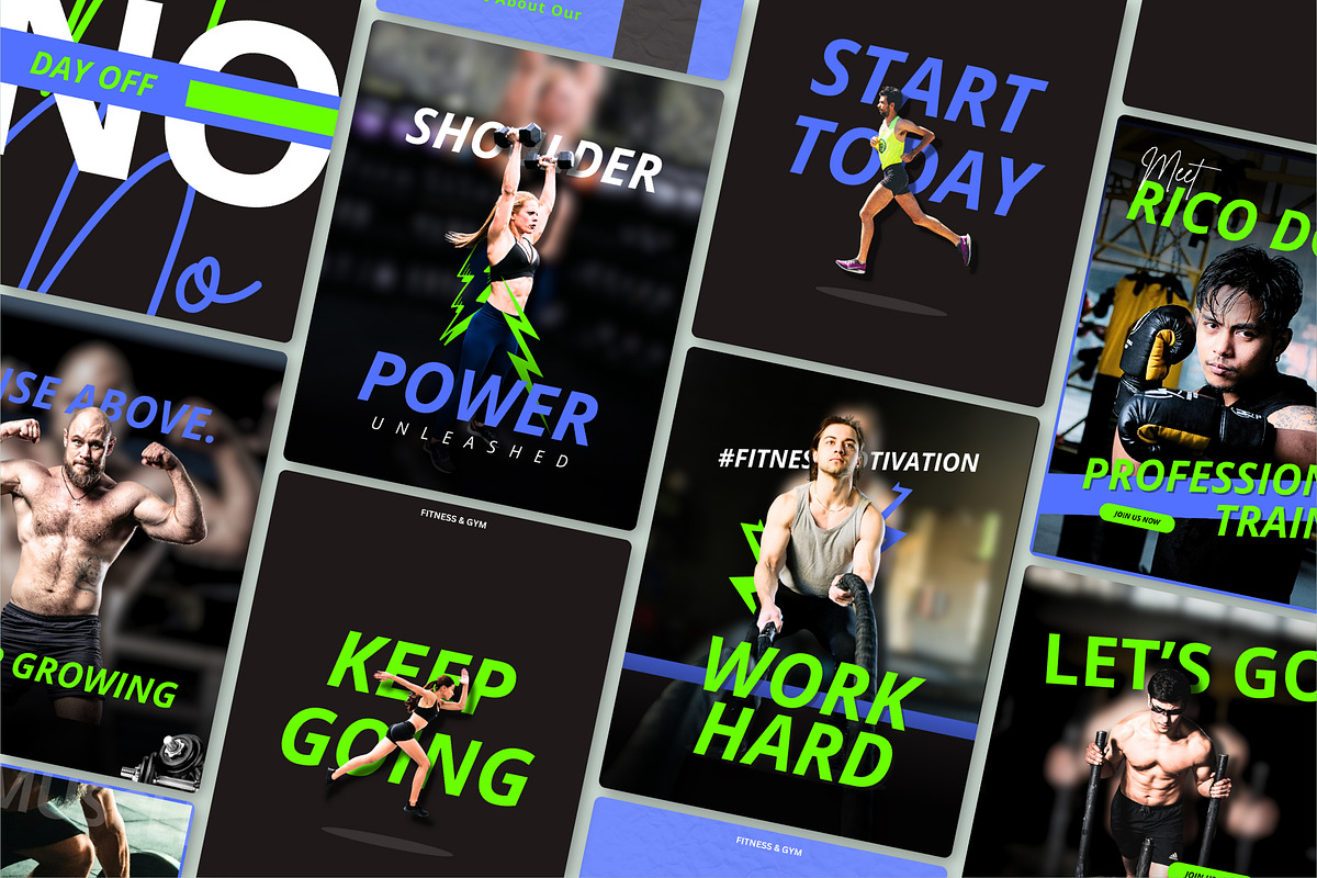 Gym // Health Social Media Kit, a Social Media Template by SecondBrain Store (Photo 1 of 9)