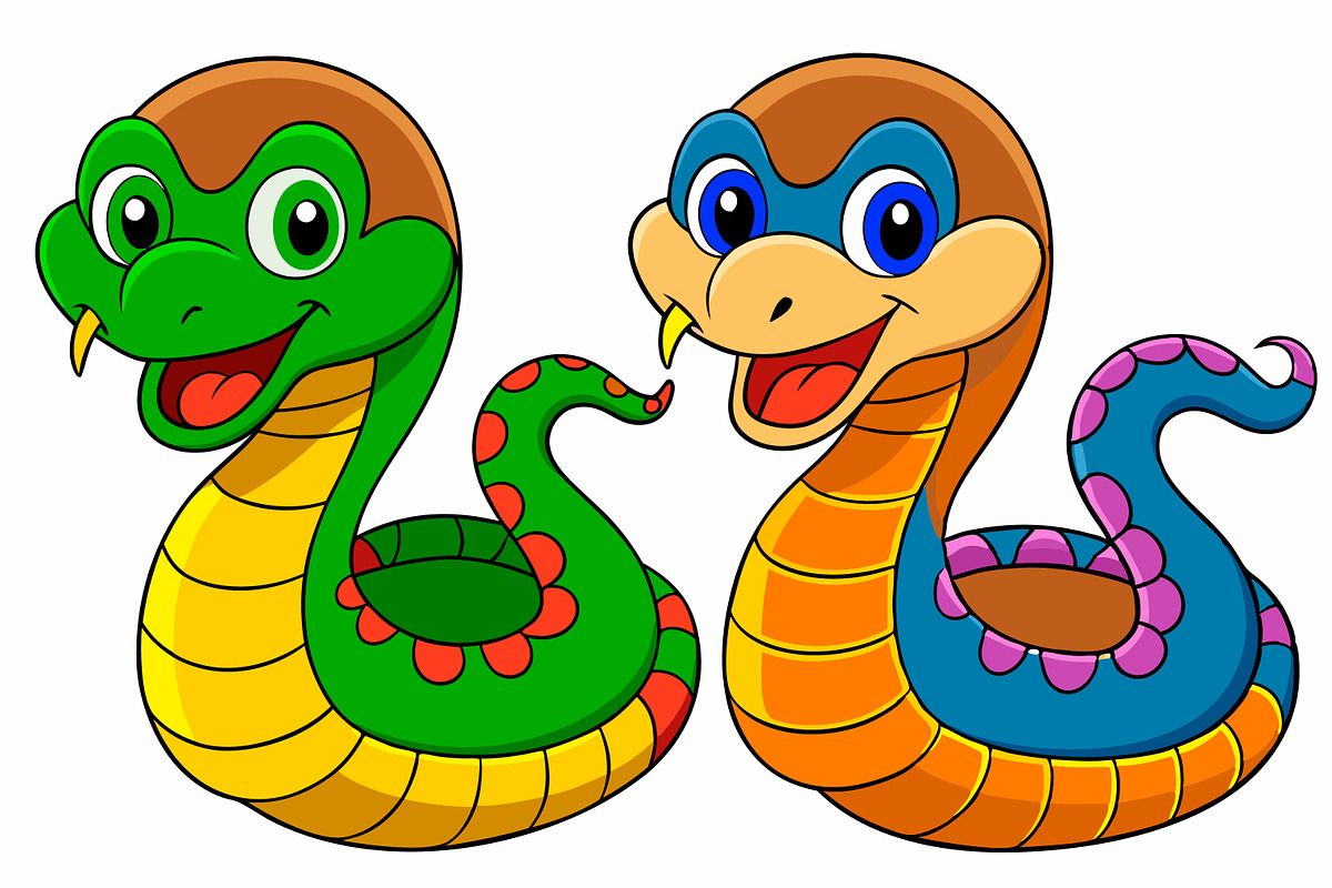 Playful Cartoon Snakes with Colorful, an Animal Illustration by Imamul001