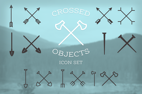Crossed Objects Icon Pack