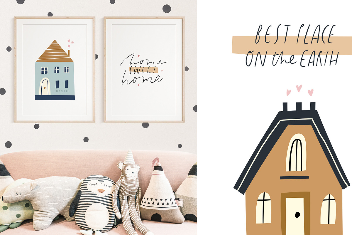 Cute houses and trees, a Decorative Illustration by Olia (Photo 8 of 10)