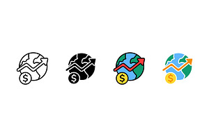 Icon of global financial growth with, a Finance Illustration by skripnikbb