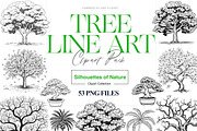 Tree Silhouette Clipart, Bonsai Tree, an Illustration by BrushstrokeArtGB (Thumbnail 1 of 10)