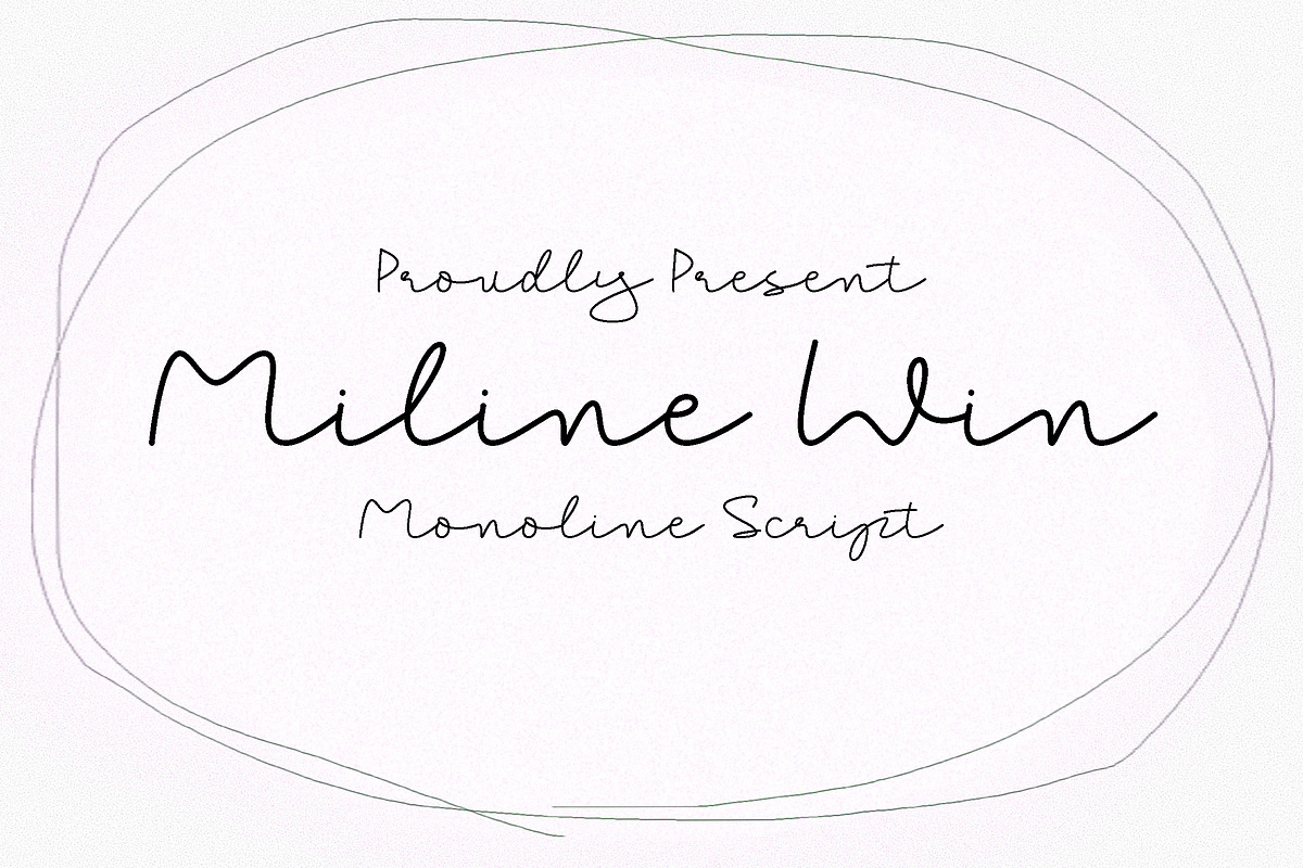 Miline Win - Monoline Script Font, a Script Font by Fontcastle (Photo 1 of 5)