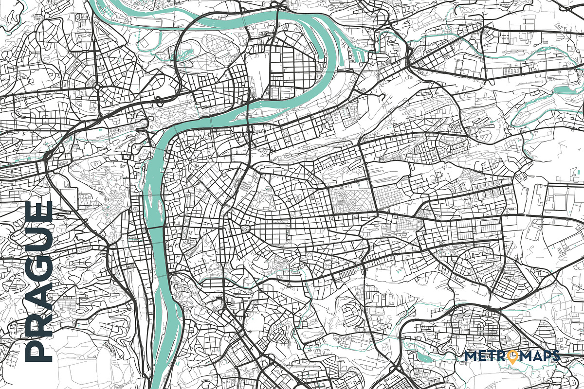 MAP SET - Black/Turquoise - 15 Maps, a Graphic by MetroMaps (Photo 14 of 16)