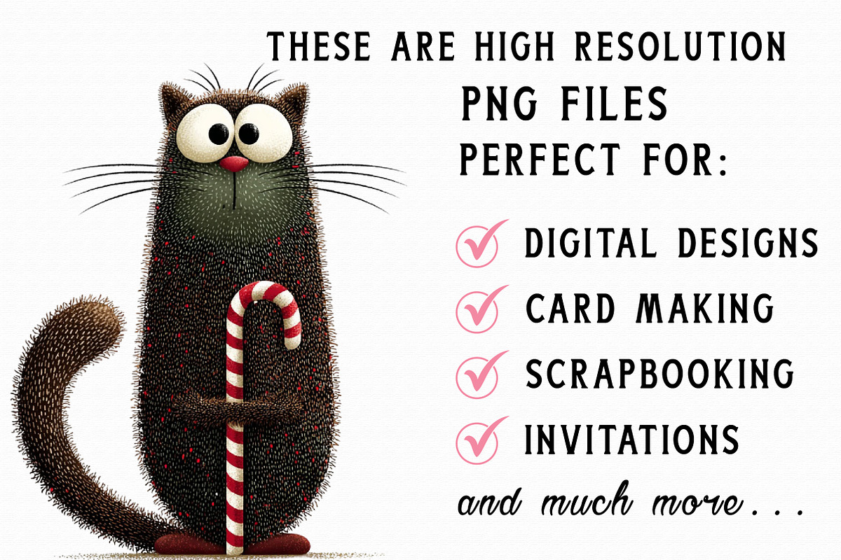 Quirky Christmas Cats Clipart, an Illustration by Libby Wishes (Photo 6 of 7)