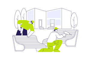Commercial courtyard landscaping, a Finance Illustration by Visual Generation