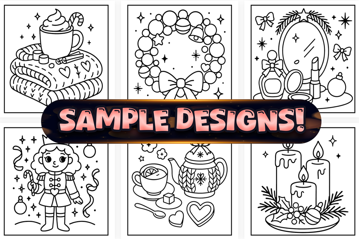 Easy Cozy Girl Christmas Coloring, a Seasonal Illustration by Craftsbeefy (Photo 3 of 4)