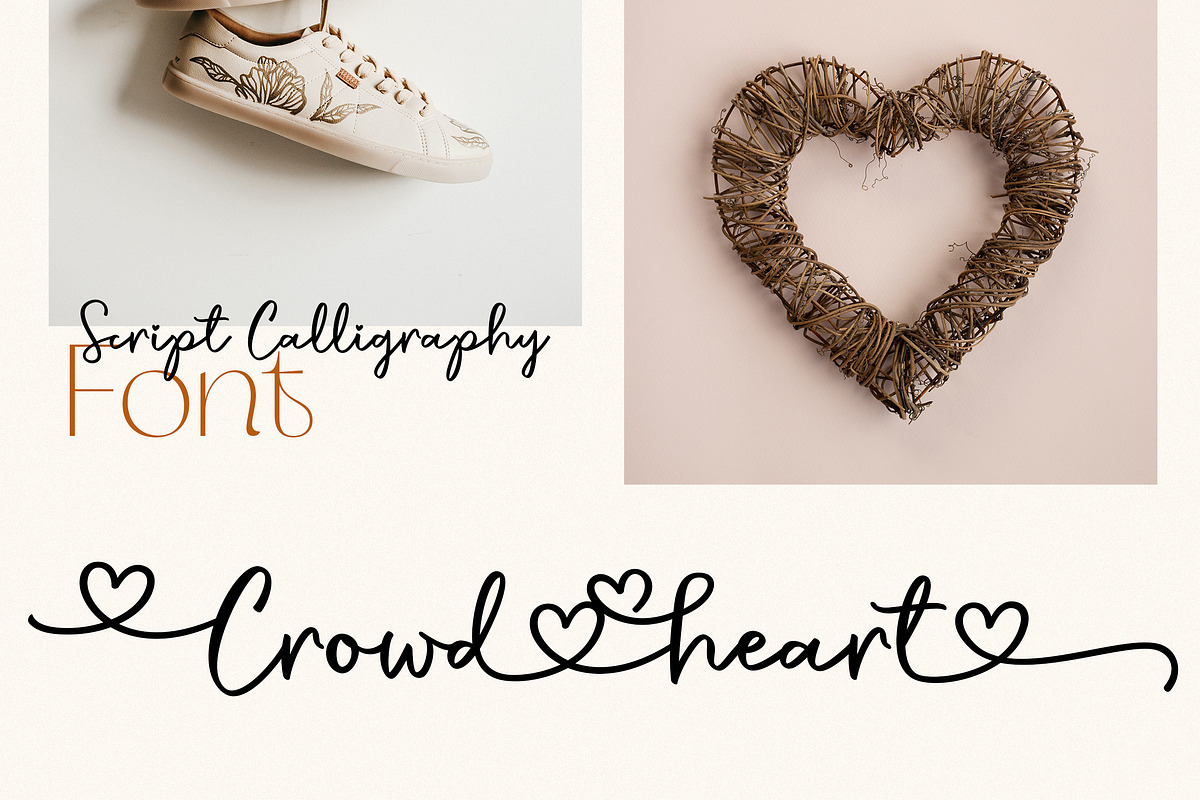 Crowd Heart Script, a Script Font by Siwox Studios (Photo 2 of 10)