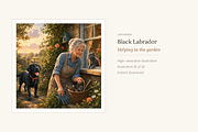 Black Labrador Illustrations, 30, an Animal Illustration by LanternkinStudio (Thumbnail 12 of 14)
