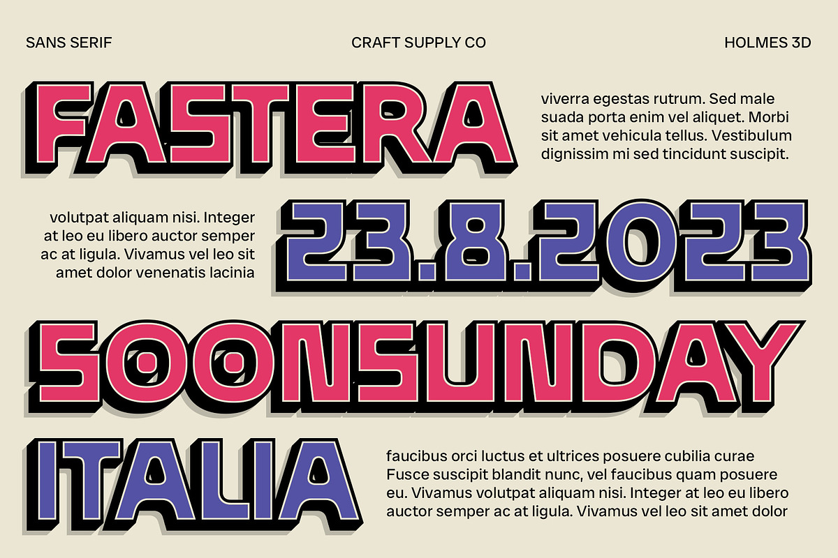 CS Holmes 3D, a Sans Serif Font by Craft Supply Co. (Photo 4 of 8)