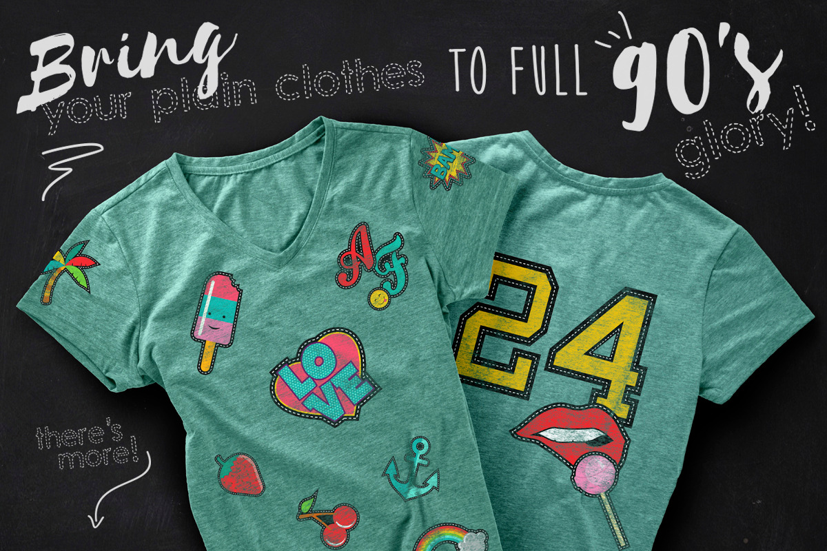 Trendy Patches: vintage 90's set!, a Graphic by Cienpies Design (Photo 3 of 8)