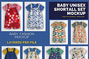 Baby Unisex Shortall Set Mockup, a Hoody Mockup by Nora Gad (Thumbnail 1 of 16)