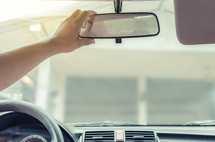 Hand adjusting rear view mirror stock photo containing mirror and car, a Transportation Photo by Nednapa