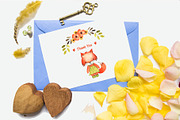 Happy Foxes Watercolor Collection, an Animal Illustration by TanataDesign (Thumbnail 7 of 7)