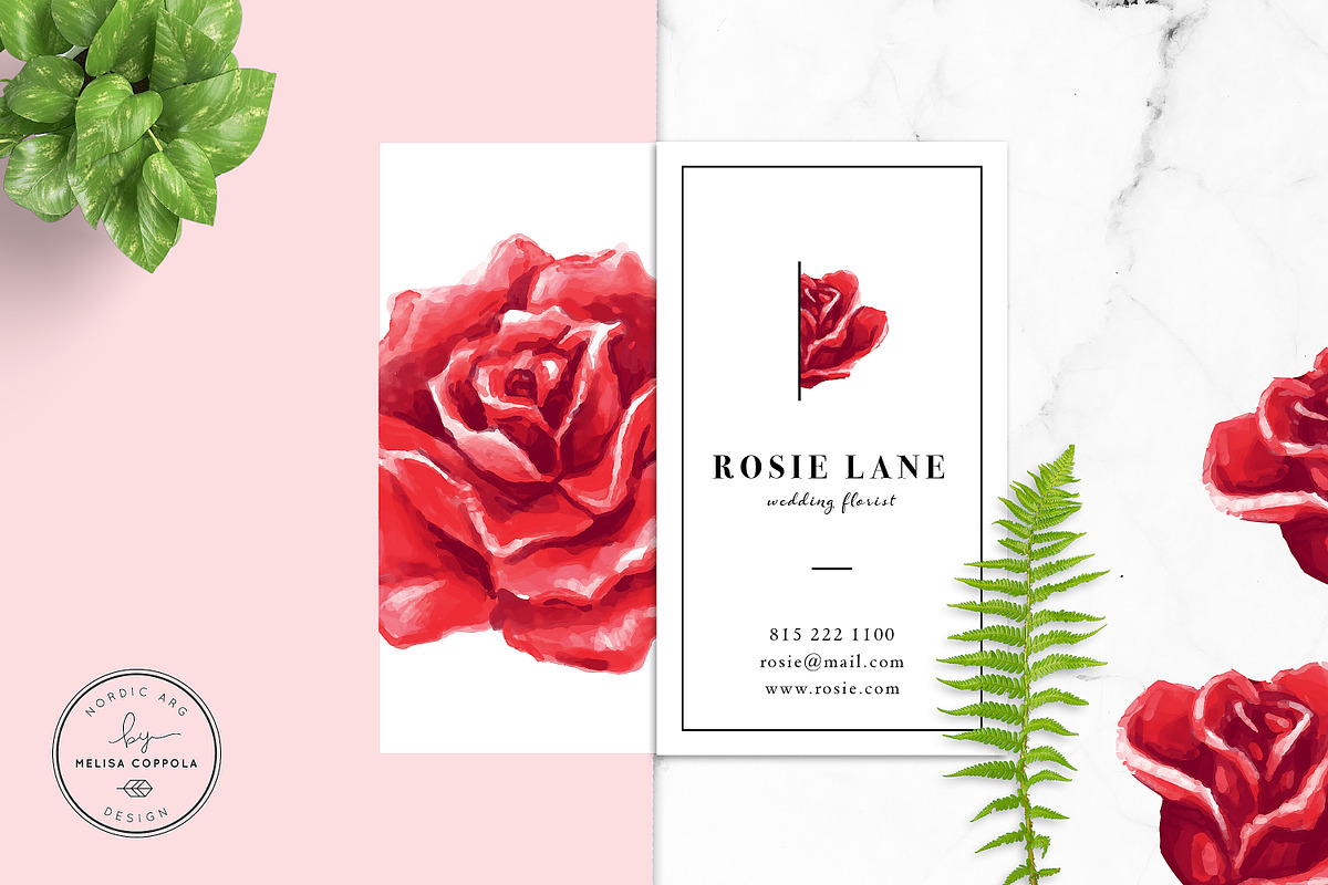 Red Roses Business Card Template, a Business Card Template by Nordic.Arg (Photo 3 of 4)