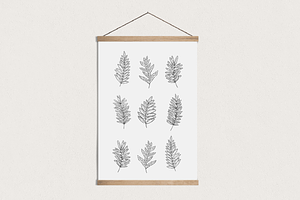 Inky Greenery Vector Illustrations