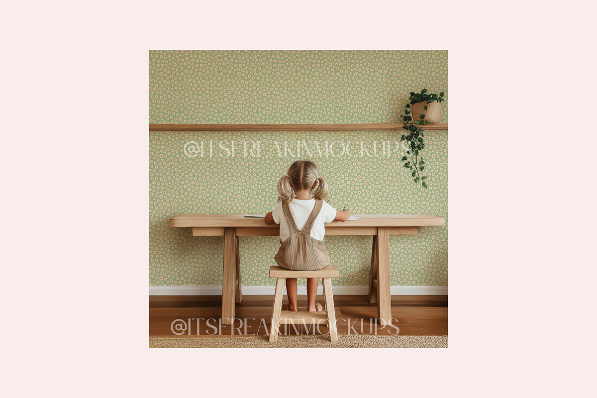 Kids Room Wallpaper Mockup PSD, a Household Mockup by ItsFreakinMockups (Photo 2 of 4)