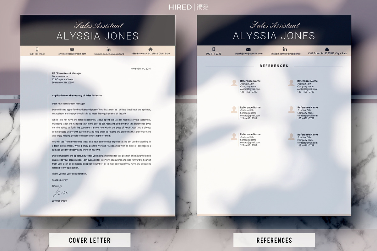 Sales Assistant Resume CV Template, a Resume Template by HIRED Design Studio (Photo 3 of 11)