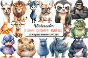 Funny Grumpy Animals Collection, an Animal Illustration by DreamCafeArt (Thumbnail 1 of 7)