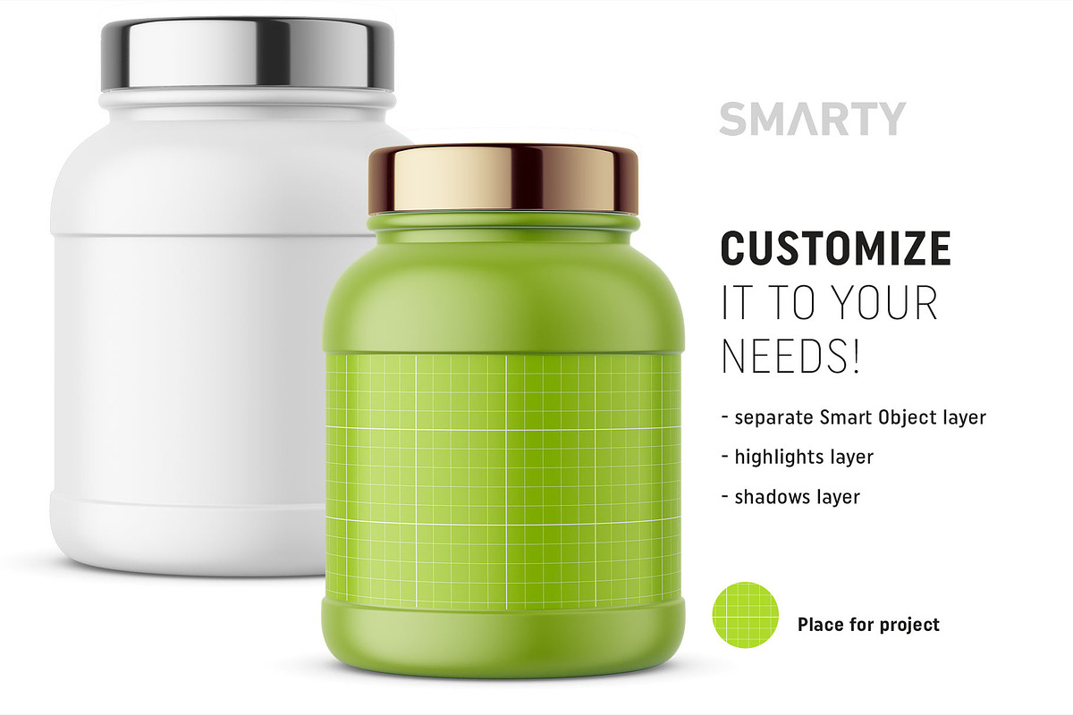 Matt nurtion jar mockup, a Packaging Mockup by Smarty Mockups (Photo 2 of 5)
