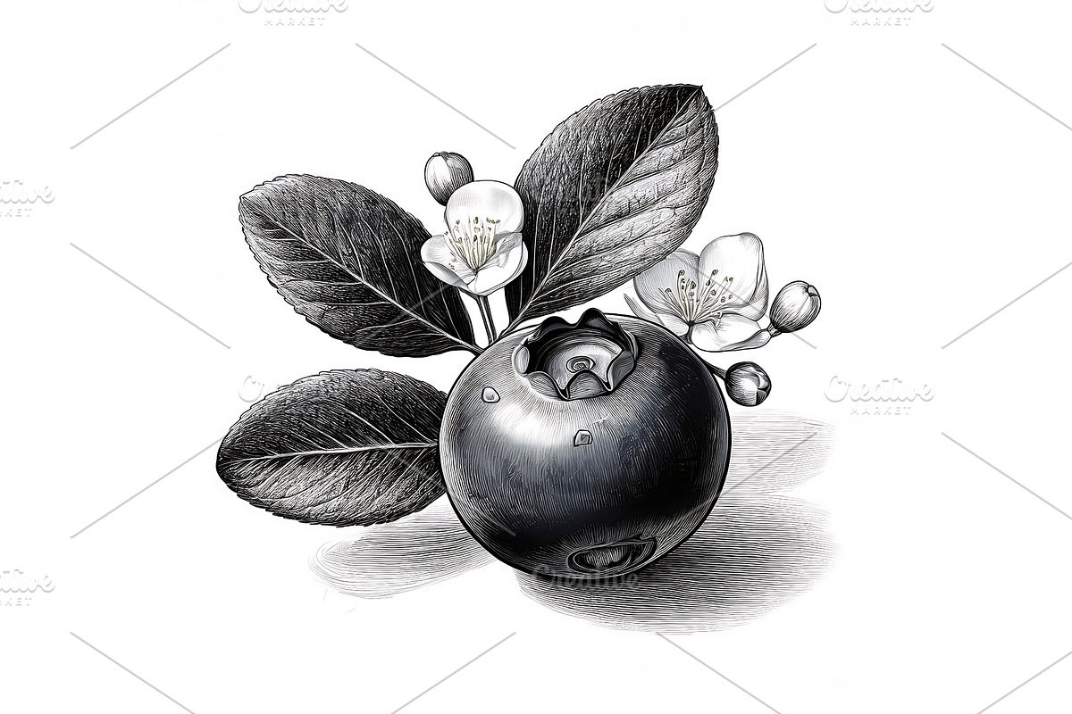 Fruits and Vegetables Black Engraved, a Food Illustration by JeksonGraphics (Photo 5 of 5)