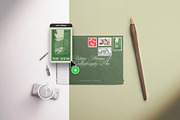 Envelope-Postage Stamps Calligraphy, an Advertising Mockup by Custom Scene (Thumbnail 6 of 10)