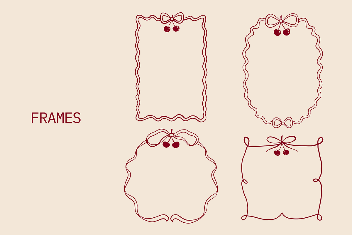 Whimsical Coquette Cherry Vibe Set, a Decorative Illustration by Veronika Gotovceva (Photo 6 of 6)
