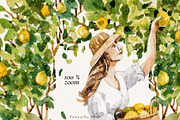 Watercolor Mediterranean summer life, a Decorative Illustration by Pamyatka Shop (Thumbnail 25 of 25)