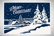 Winter landscape, vector set., a Decorative Illustration by Countryside life (Thumbnail 4 of 7)