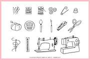 Hand Drawn Sewing Kit Illustrations, an Illustration by rabeccky (Thumbnail 3 of 7)