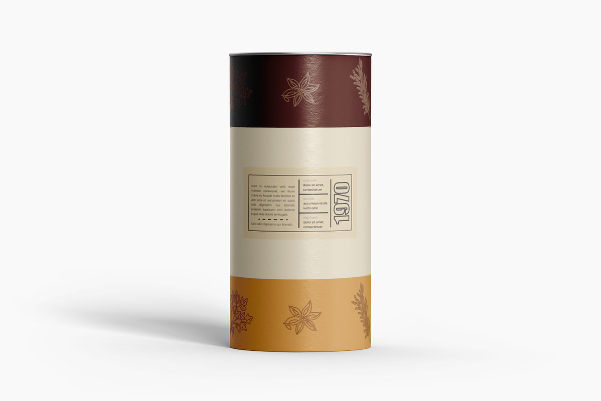 Paper Tube With Metallic Lid Mockup, a Packaging Mockup by Ram Studio LLC (Photo 13 of 14)