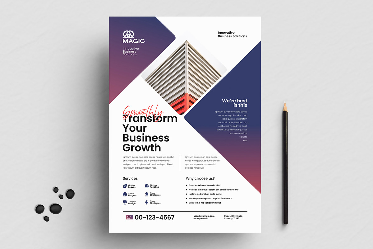 Modern Corporate Business Flyer, a Flyer Template by ContestDesign (Photo 1 of 2)