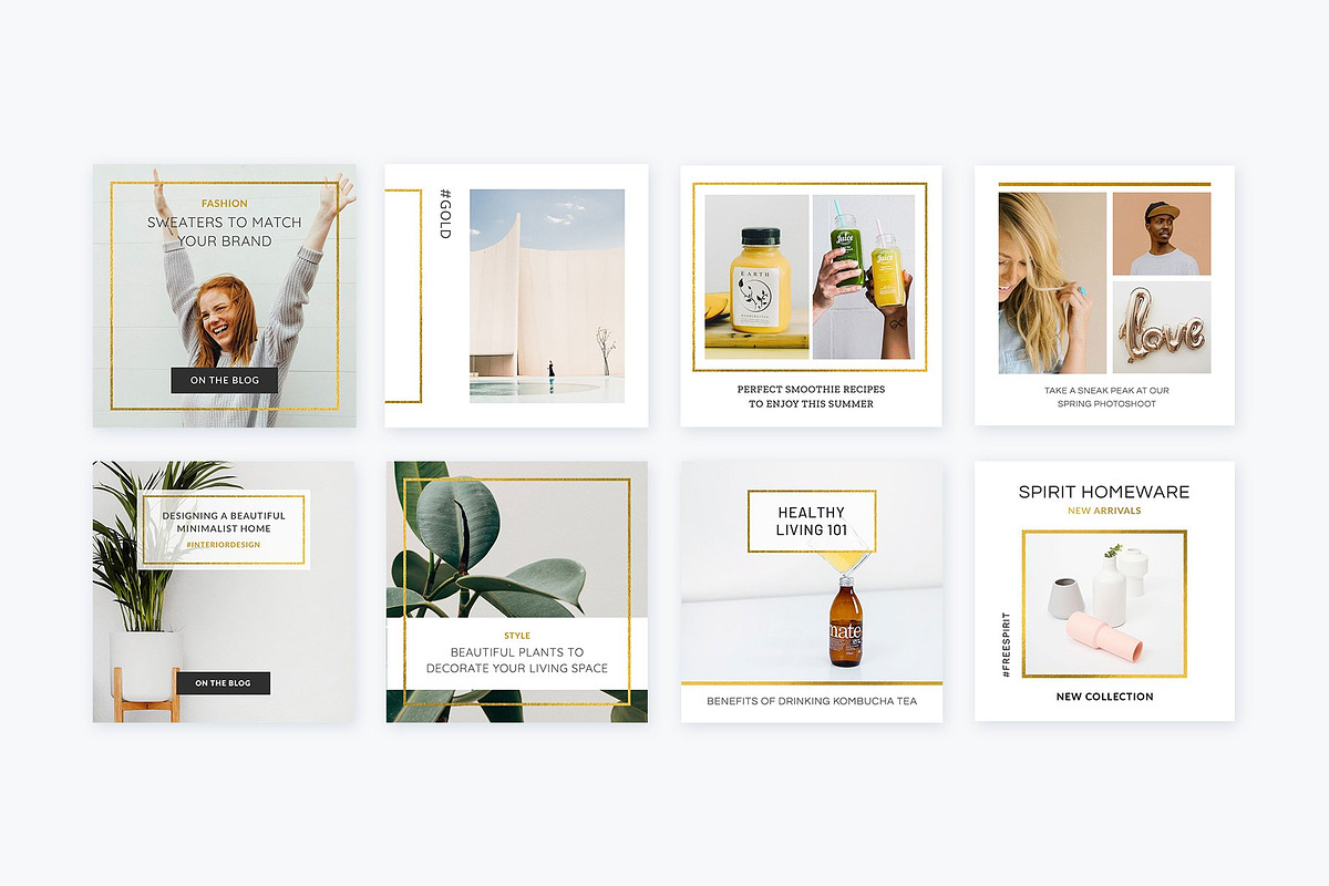 Instagram Posts Gold | PS, a Social Media Template by Poego Social