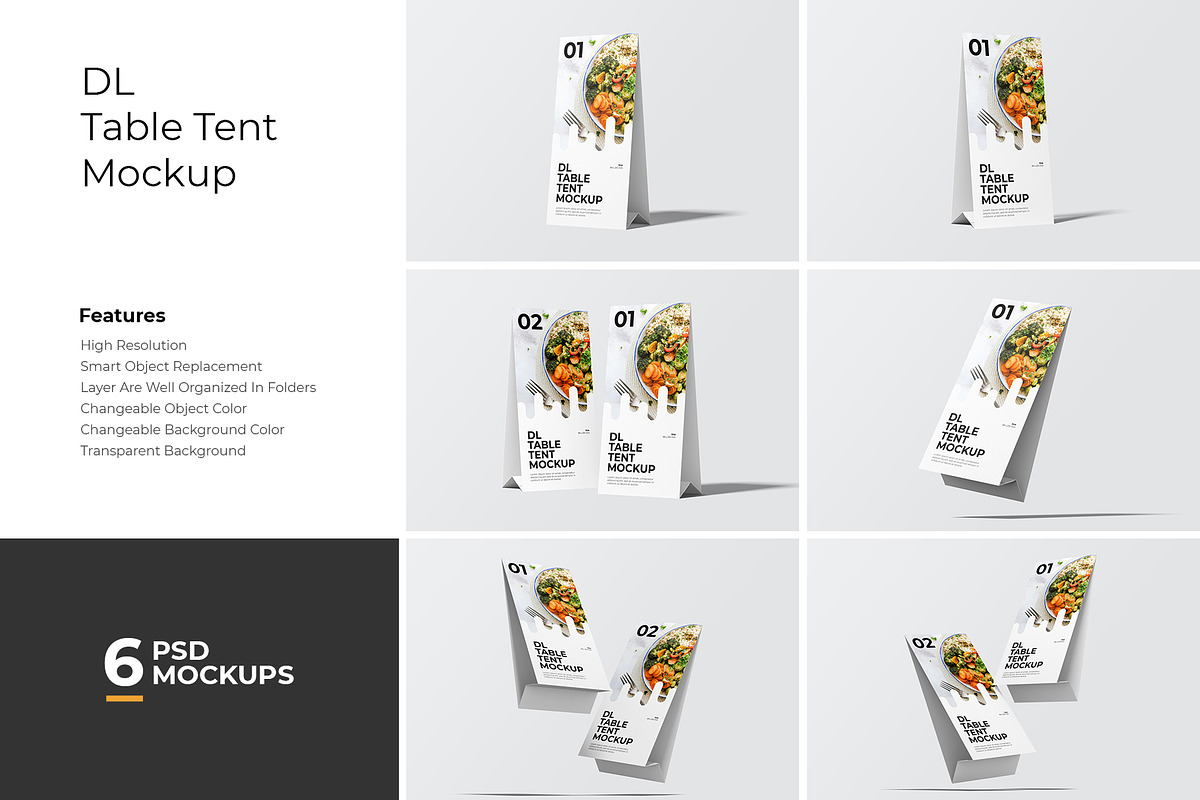 DL Table Tent Mockup, an Advertising Mockup by Rizky Audymas (Photo 1 of 9)