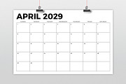 2029 11 x 17 Inch Calendar Template, a Stationery Template by Running With Foxes (Thumbnail 2 of 5)