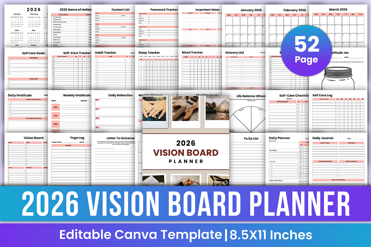 2026 All-in-One Canva Planner Bundle, a Stationery Template by Mustafiz (Photo 10 of 15)