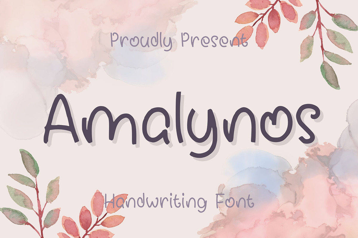 Amalynos Handwriting Font, a Handwritten Font by Aisyah (Photo 1 of 4)