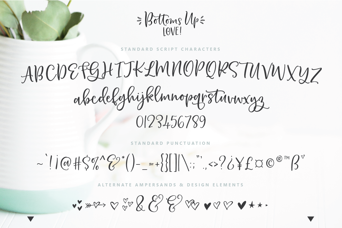 Bottoms Up Love Font Duo Extras preview 2