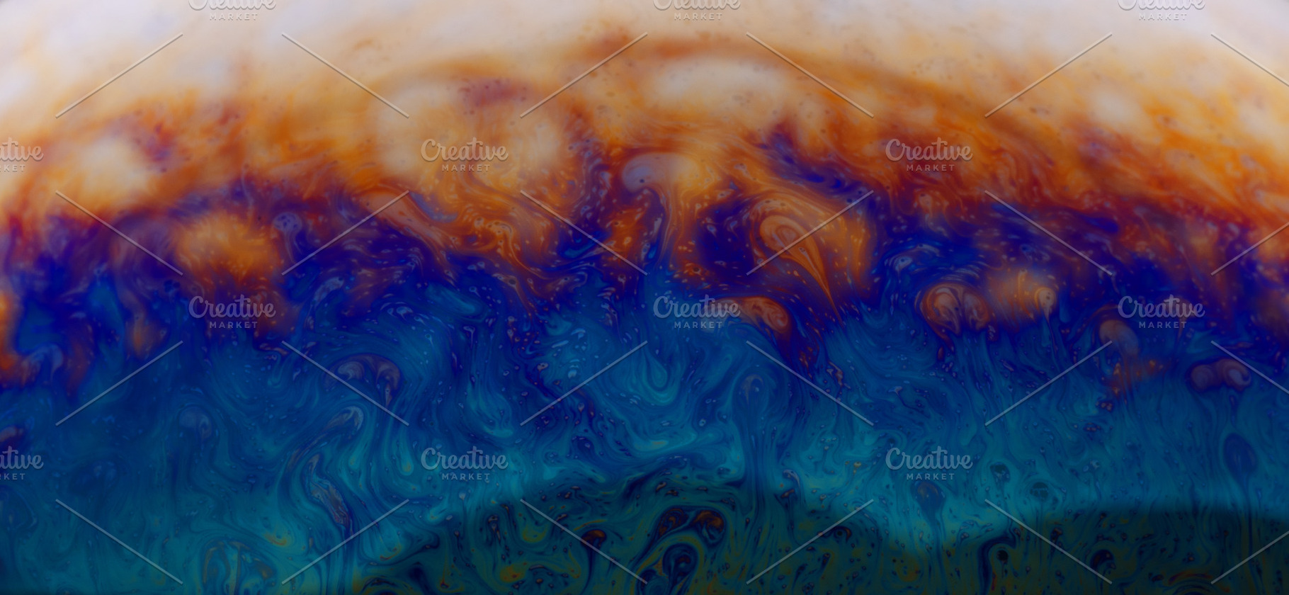 Vivid abstract swirls of blue, orange, and turquoise create a dy, a Background Photo by Ales Munt