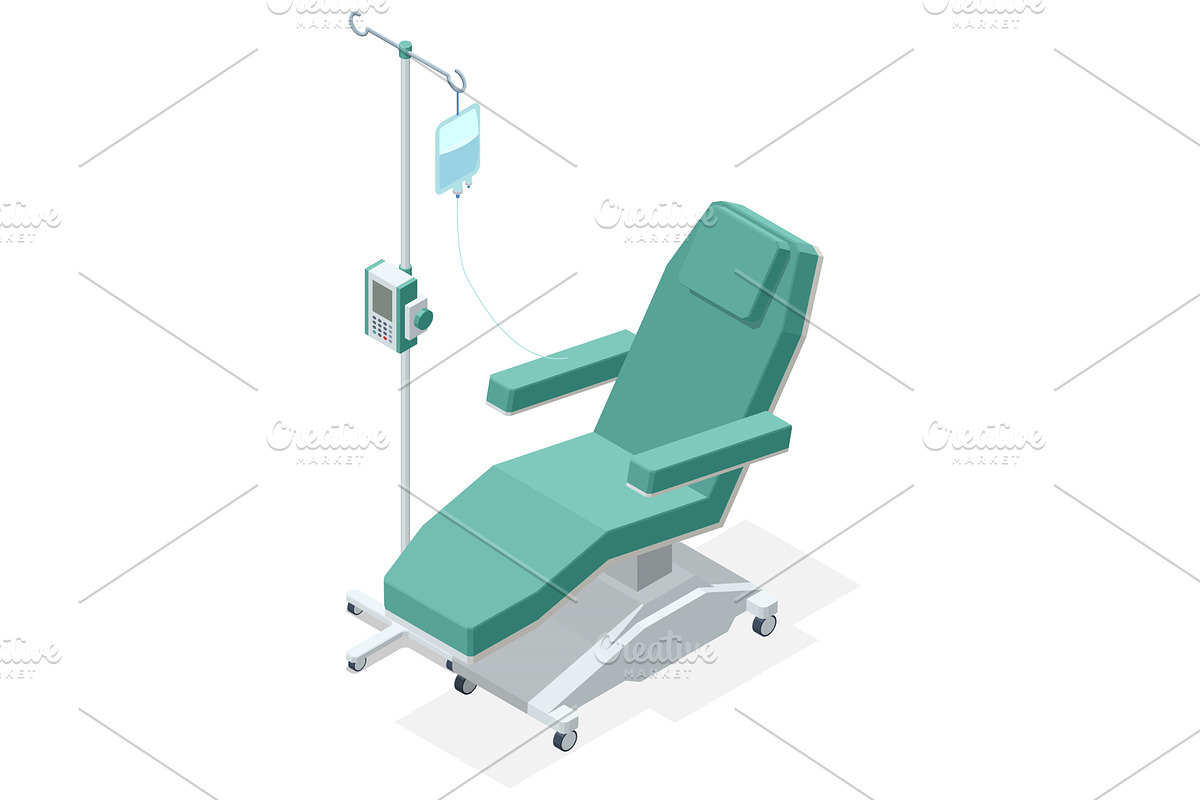 Isometric reclining medical chair, a Healthcare Illustration by Golden Sikorka