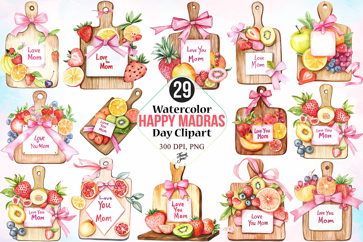 Watercolor Happy Madras Day Clipart, a Seasonal Illustration by Canvas Craft (Photo 1 of 3)