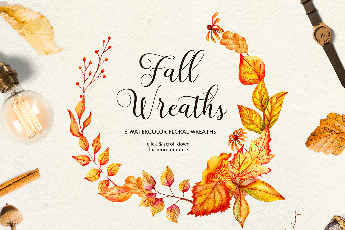 Fall in Love - Watercolor clipart, a Decorative Illustration by Astarte_design (Photo 8 of 12)
