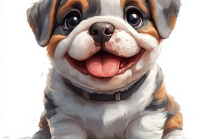Adorable Bulldog Puppy Happy Dog Pai, an Animal Photo by Pixeness Studio