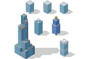 skyscraper set 1, an Illustration by piter.goskov