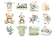Green Sage Teddy Bear Clipart, a Seasonal Illustration by CitraGraphics (Thumbnail 2 of 3)