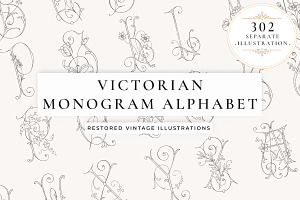Victorian Monogram Alphabet Bundle, a Decorative Illustration by Century Library